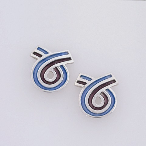 Silver earrings 925 with enamel