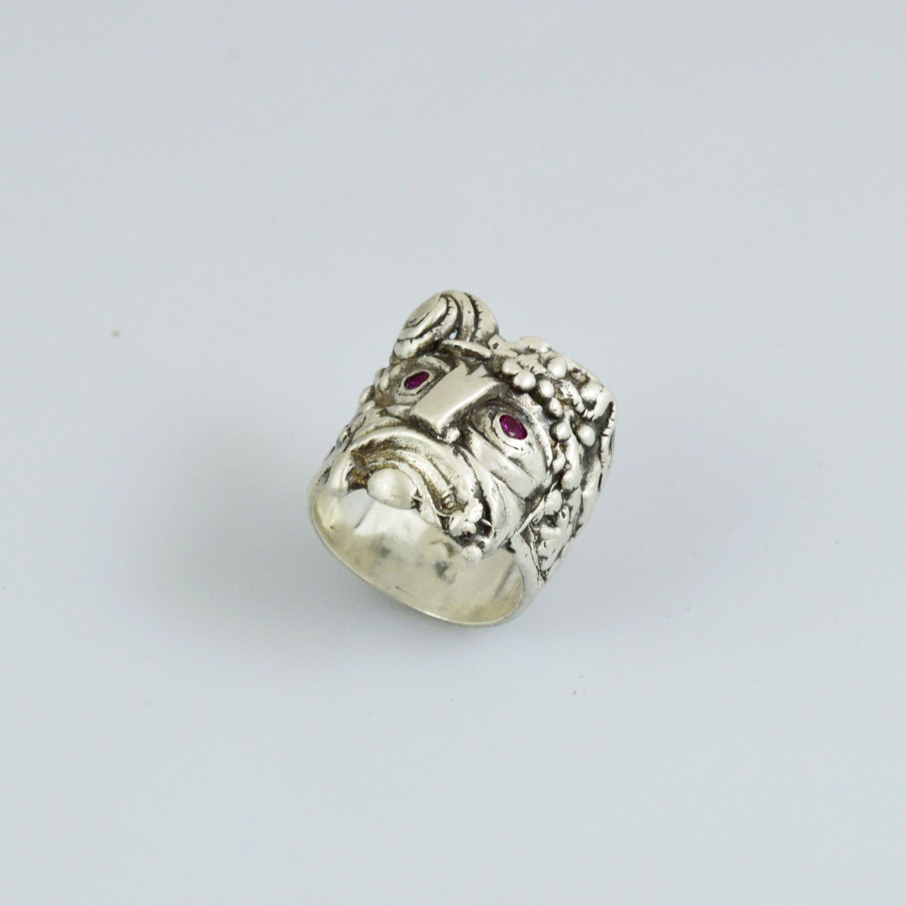 Handmade silver men ring 925 with synthetic stones