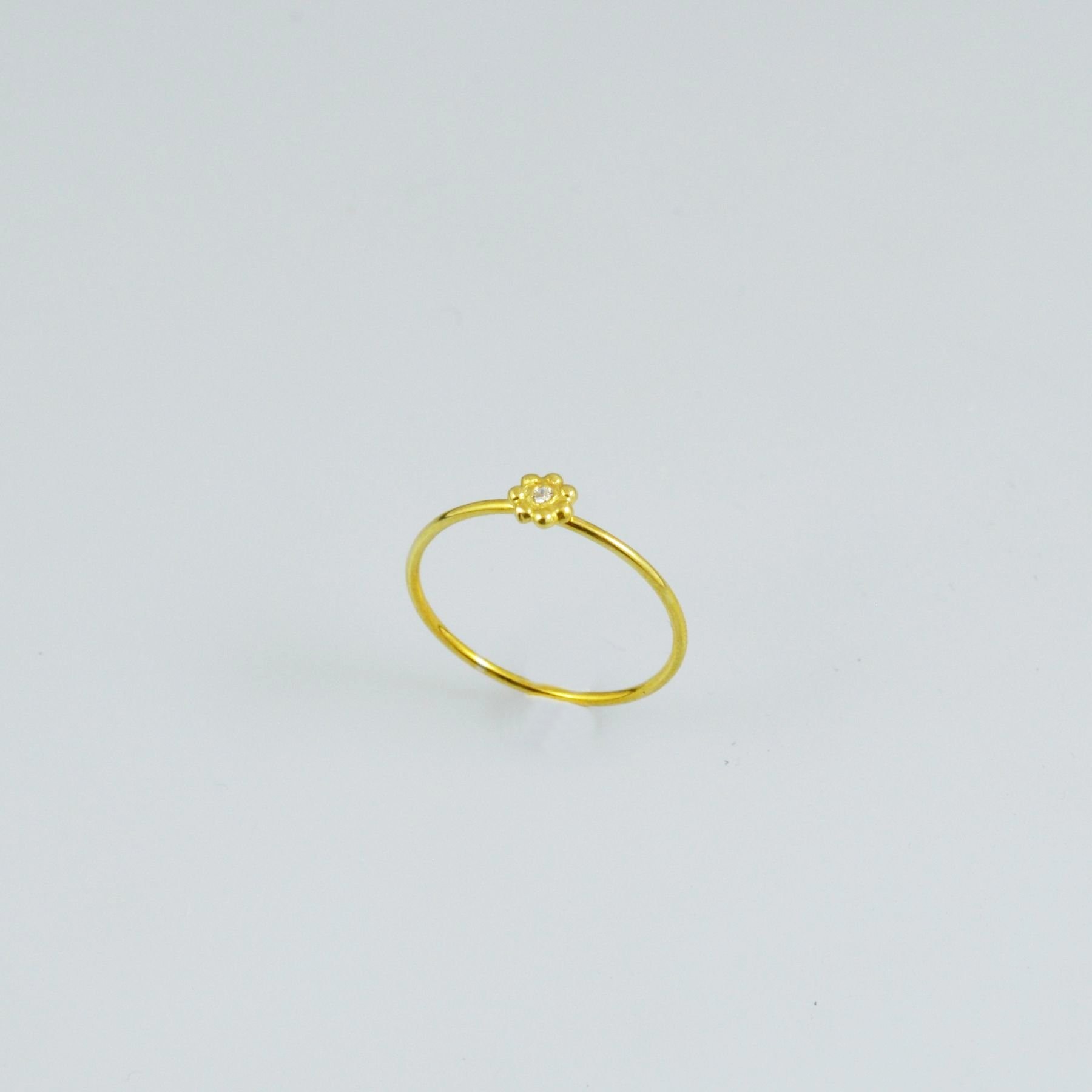 Handmade gold ring 14K with synthetic stones