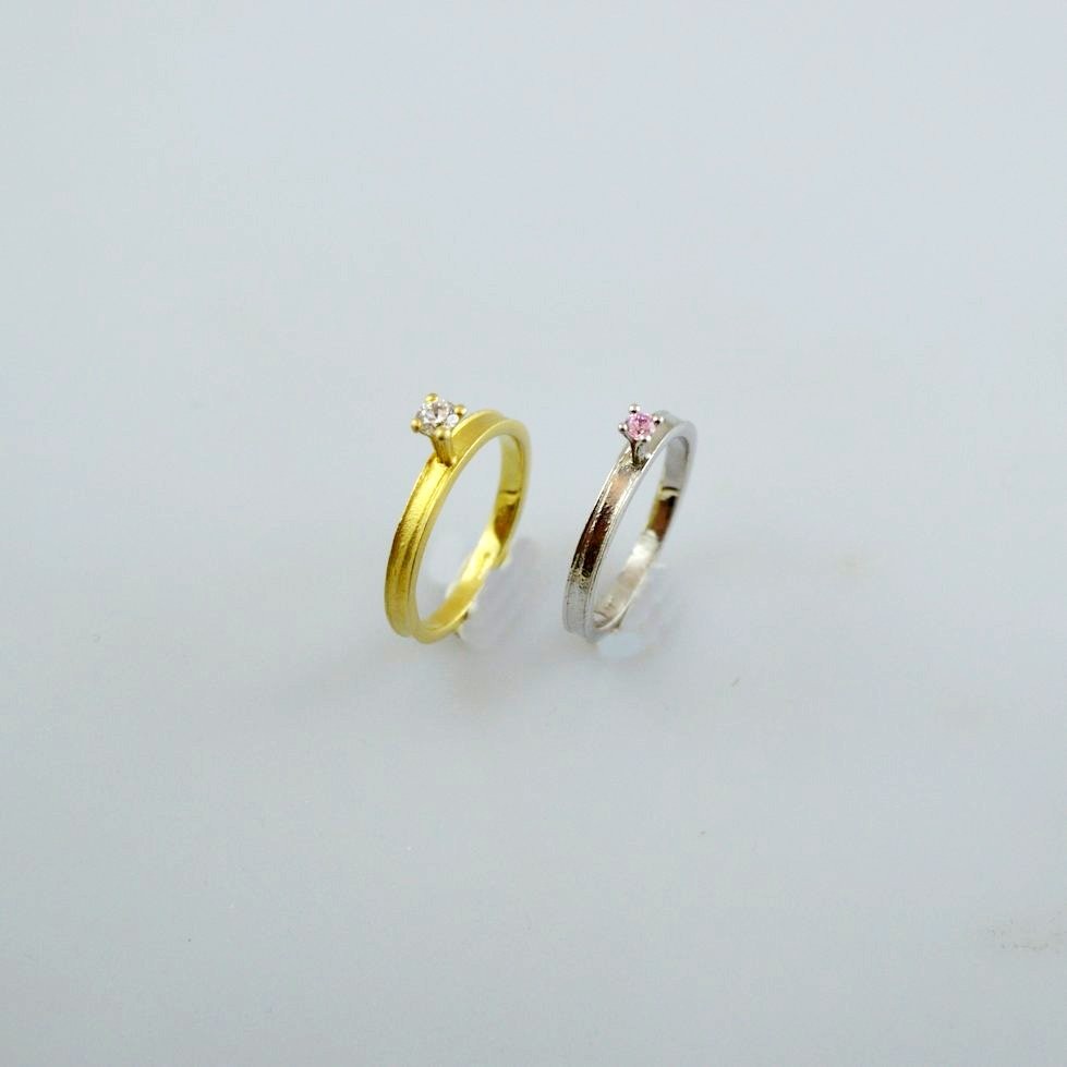 Gold or white gold ring 14K or 18K with diamonds brilliant cut