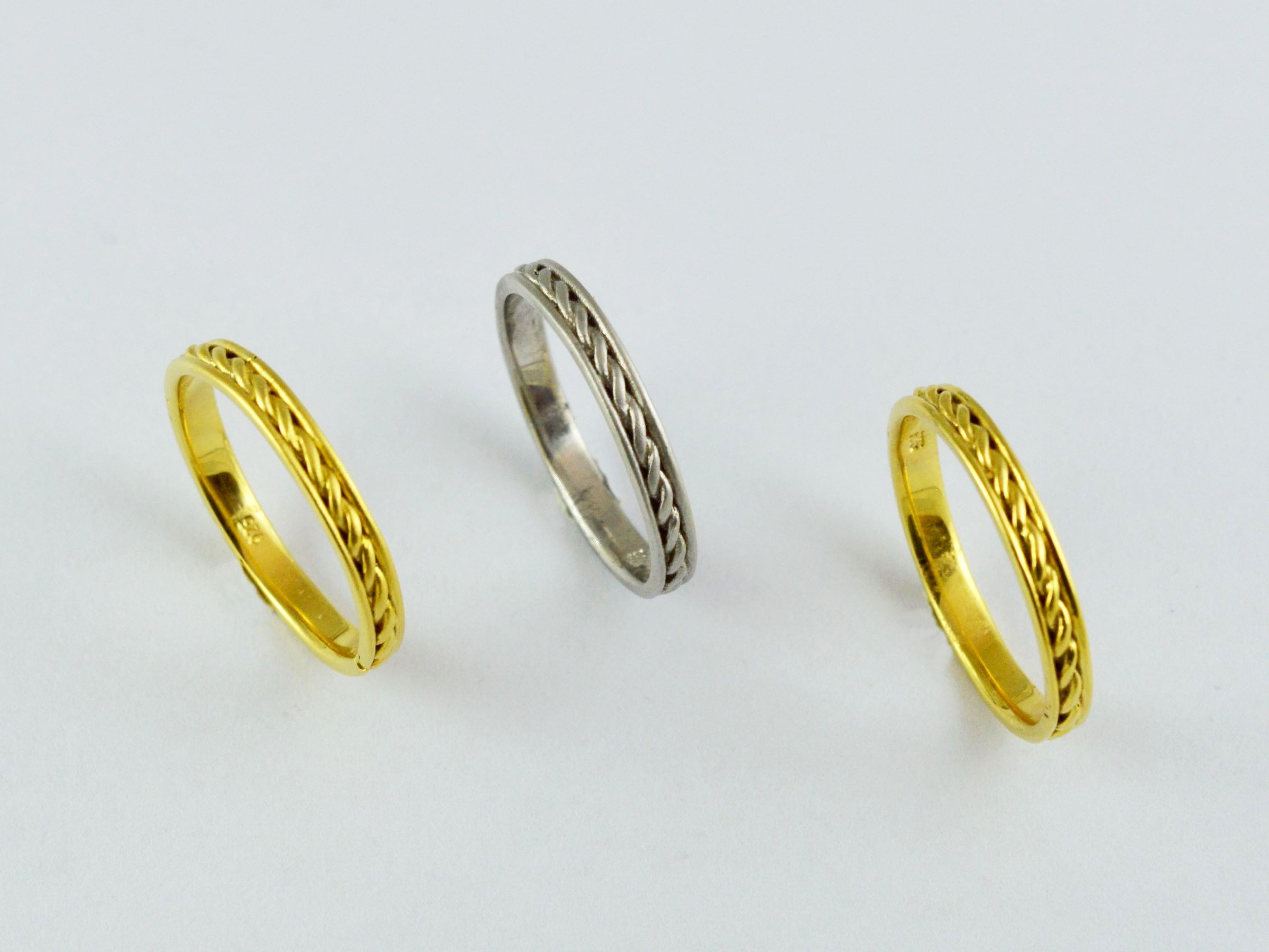 Wedding rings handmade gold or white gold in 18 or 14 carats