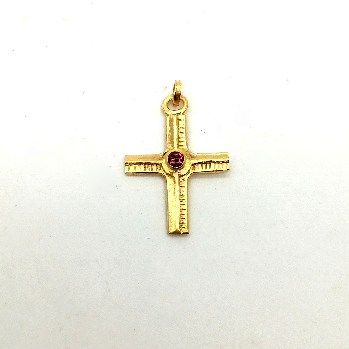 Gold or white gold cross 14K or 18K with semiprecious stones